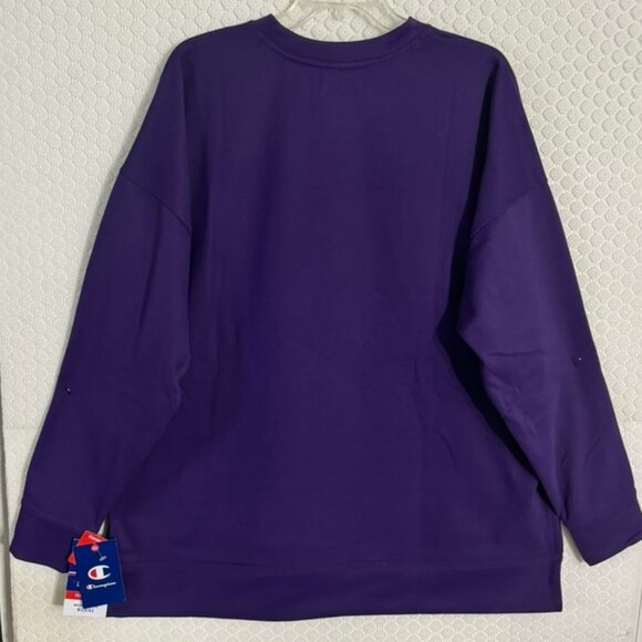 NWT Champion Purple Game Day Fleece Lined Pullover Sweatshirt -Logo- Size XL - Picture 6 of 7